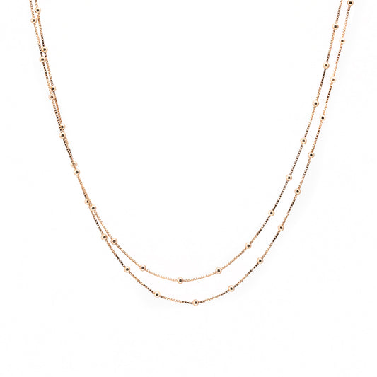 18K Gold plated Silver Ball and Chain Necklace