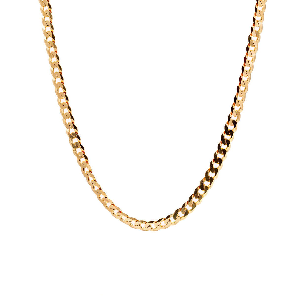 18k Gold Plated Curb Chain Necklace