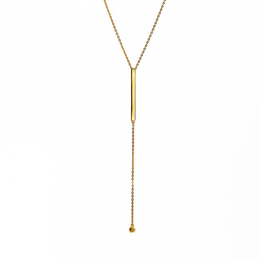 Bar Decorated 18k Gold Plated Necklace