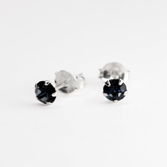 Zirconium Crystal Silver Push-Back Earrings