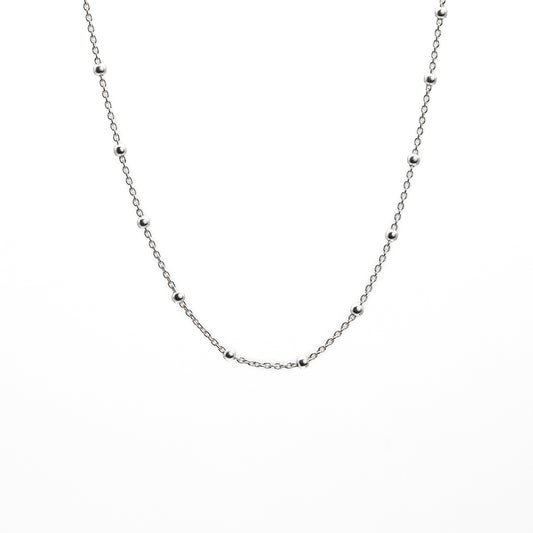 Silver Chain and Ball Necklace