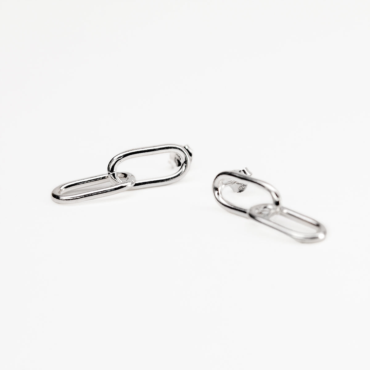 Silver Links Push-Back Earrings