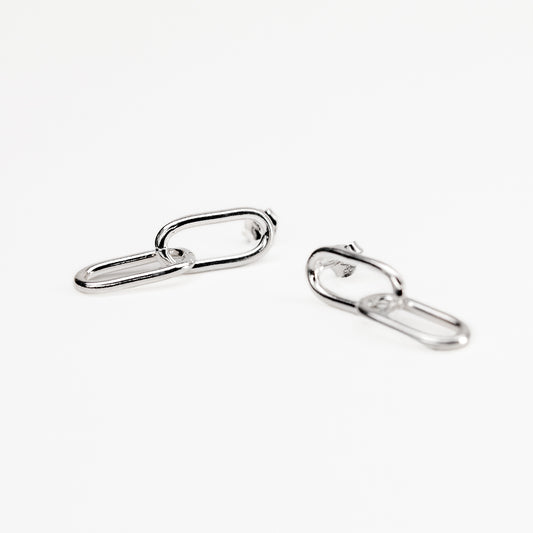 Silver Links Push-Back Earrings